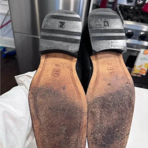 Giorgio Brutini Private Collection Black Leather Slip On Loafers 11 M ITALY - Picture 12 of 14